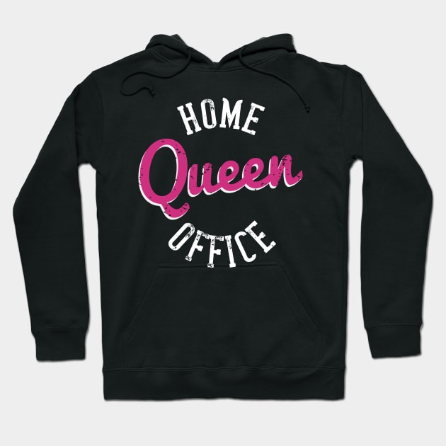 Home Office Queen - Quarantine 2020 Typography Hoodie by Shirtbubble